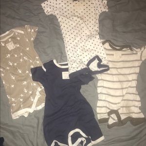Four burts bees rompers